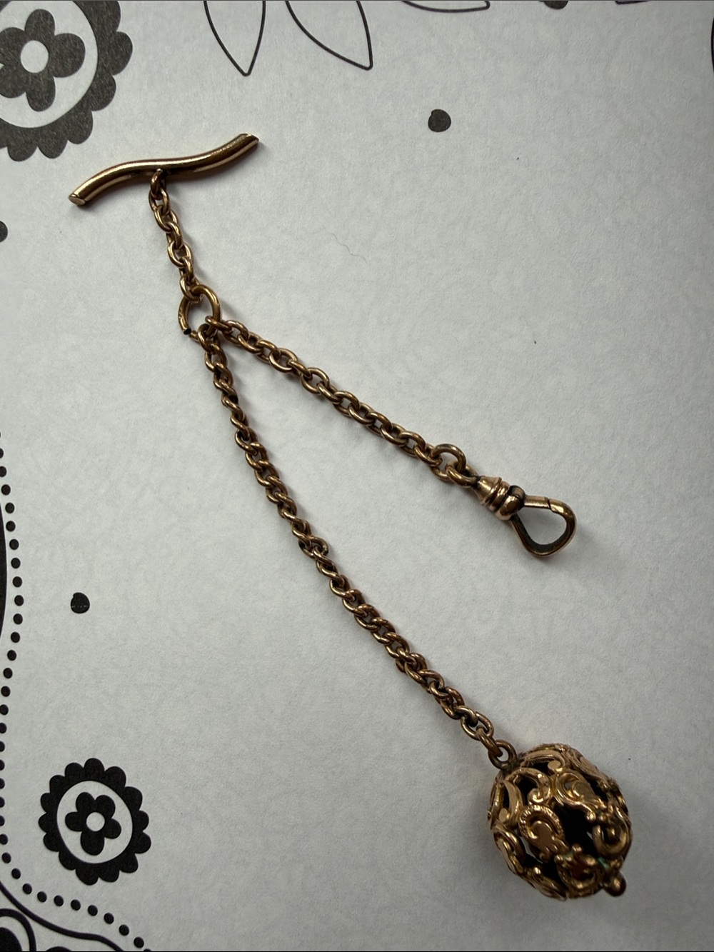 Antique Gold Filled Watch Chain and Finders for your Stack